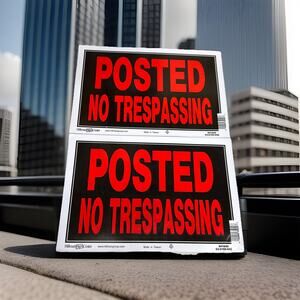 Hillman Group 841840 8 x 12 in. Red/Black Plastic No Trespassing Sign-2 Pack{C4}